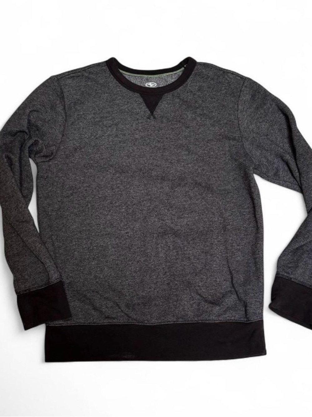 Athletic Works Men's Crewneck Sweatshirt - Heather Charcoal with Black Trim